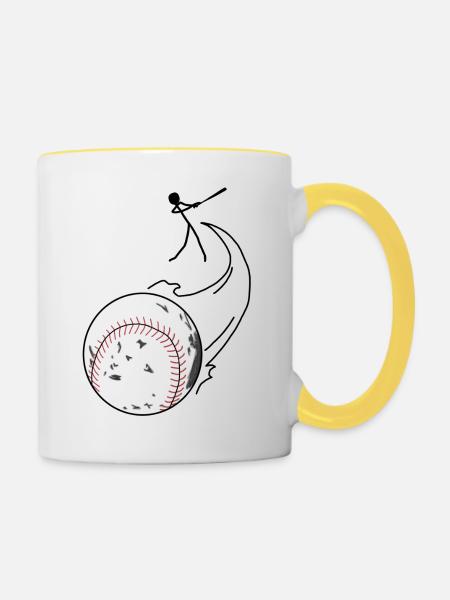 Stickman Sport Baseball - Contrasting Mug - white/yellow