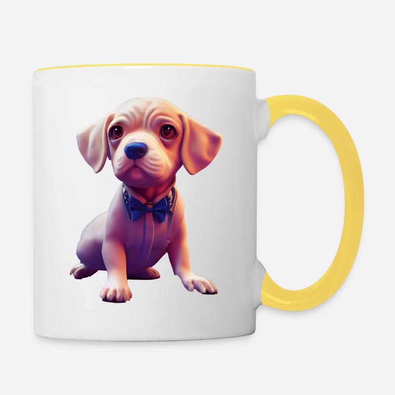 Braque Francais Dog - Braque Francais - Contrasting Mug - white/yellow