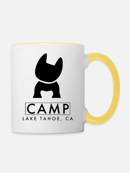 Hund mit Unterschrift - Tasse zweifarbig - Weiß/Gelb