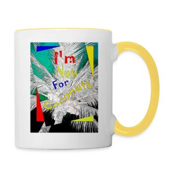 I'm Nuts for Coconuts - Contrasting Mug - white/yellow - Right