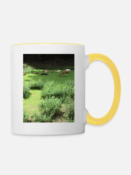 Wildtiere - Tasse zweifarbig - Weiß/Gelb