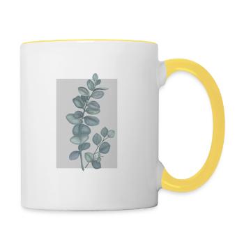 Pflanze - Tasse zweifarbig - Weiß/Gelb - Rechts
