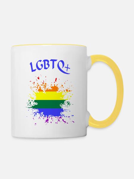 LGBTQ Splash - Tasse zweifarbig - Weiß/Gelb