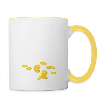 Bitcoin Trading Crypto Stocks - Mug contrasté - blanc/jaune - Droite