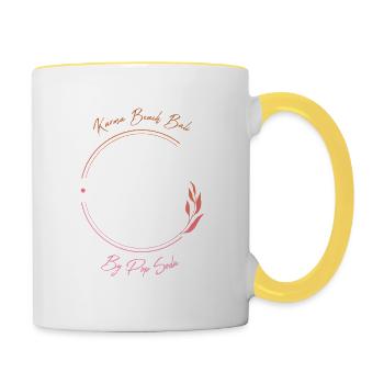 Turtle Karma Beach orange pink - Contrasting Mug - white/yellow - Right