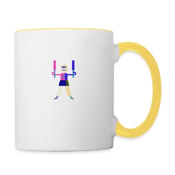 je peux pas j'ai yoseikan budo - Mug contrasté - blanc/jaune - Droite