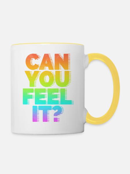 Kannst du es fühlen? - Tasse zweifarbig - Weiß/Gelb