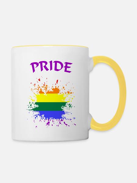 Pride - Tasse zweifarbig - Weiß/Gelb