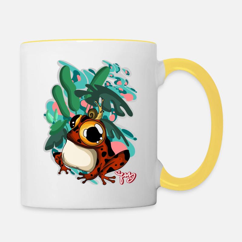 Frosch - Tasse zweifarbig - Weiß/Gelb