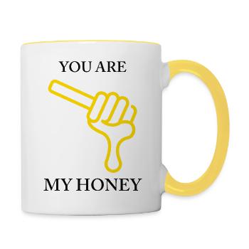 You are my honey Honigtropfen - Tasse zweifarbig - Weiß/Gelb - Rechts