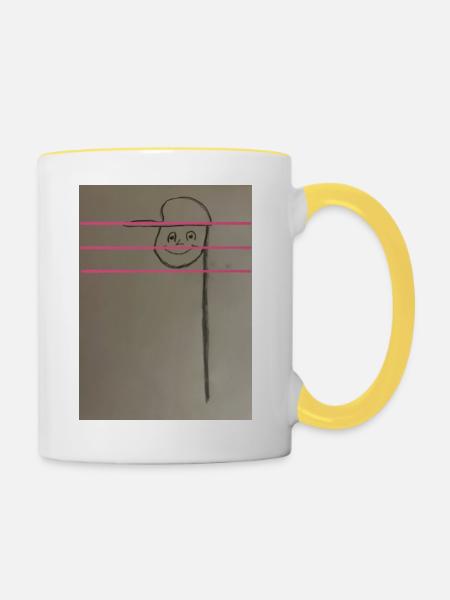 Die Note - Tasse zweifarbig - Weiß/Gelb