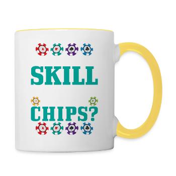 Si je n’ai aucune compétence, pourquoi ai-je tous vos jetons ? - Mug contrasté - blanc/jaune - Droite