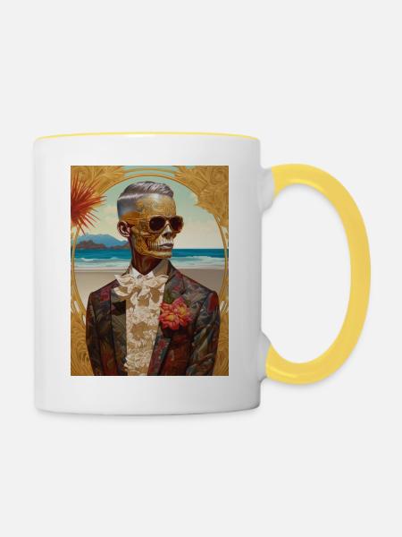 Ghotische Klasse - Tasse zweifarbig - Weiß/Gelb