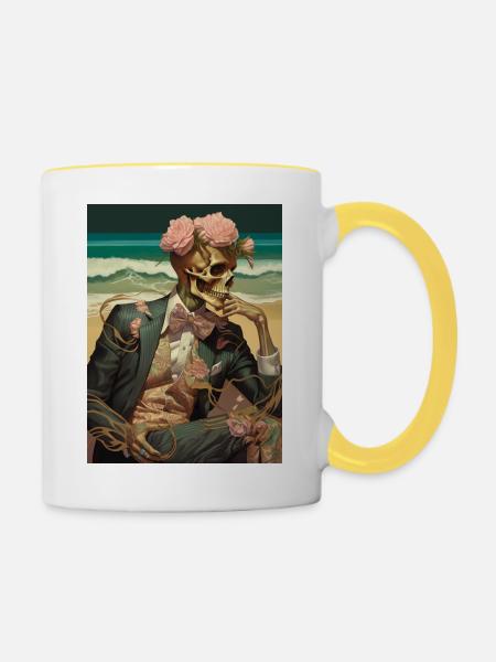 Ghotische Klasse - Tasse zweifarbig - Weiß/Gelb