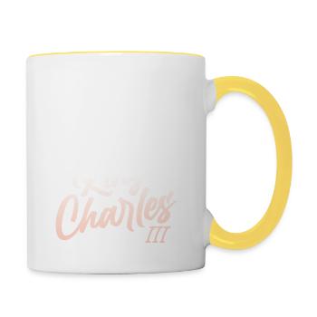 British King III Charles Coronung 2023 - Contrasting Mug - white/yellow - Right