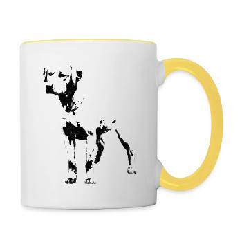 Labrador Portrait Motif for Dog Owner Love - Contrasting Mug - white/yellow - Right
