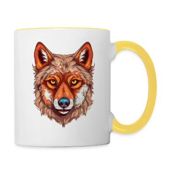 Kraft der Freiheit - Tasse zweifarbig - Weiß/Gelb - Rechts
