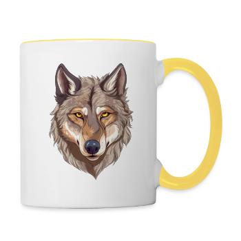 Leidenschaftlicher Jäger - Tasse zweifarbig - Weiß/Gelb - Rechts