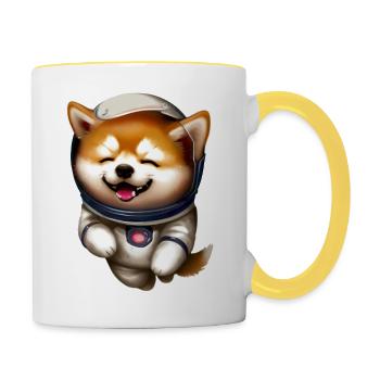 shiba inu - Tasse zweifarbig - Weiß/Gelb - Rechts