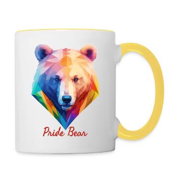 Ours de fierté - Mug contrasté - blanc/jaune - Droite