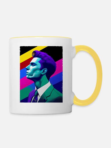 Stand with Pride - Tasse zweifarbig - Weiß/Gelb
