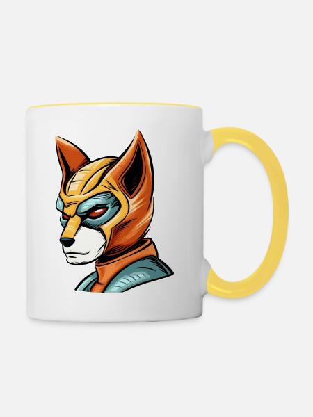 Superfuchs - Tasse zweifarbig - Weiß/Gelb