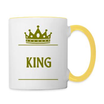 Citation de grand-père - Mug contrasté - blanc/jaune - Droite