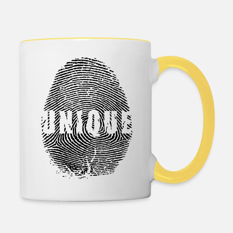 EMPREINTE DIGITALE UNIQUE - Mug contrasté - blanc/jaune