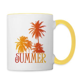 Sommer!!! - Tasse zweifarbig - Weiß/Gelb - Rechts