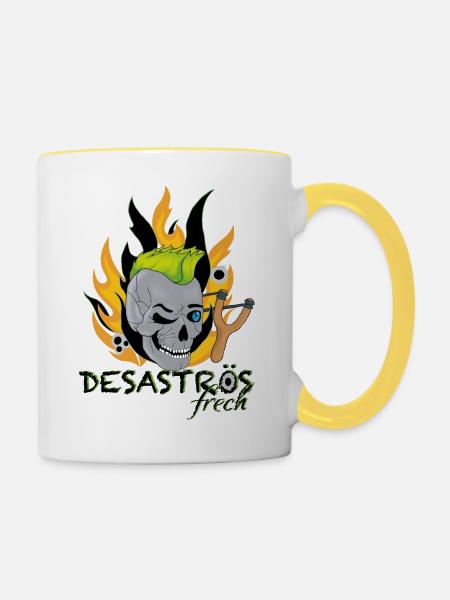 𝔻𝔼𝕊𝔸𝕊𝕋ℝÖ𝕊 𝖋𝖗𝖊𝖈𝖍 - Tasse zweifarbig - Weiß/Gelb