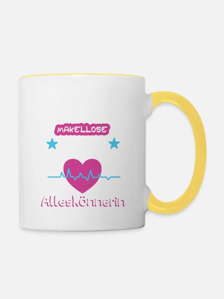 MFA - makellose fantastische Alleskönnerin - Tasse zweifarbig - Weiß/Gelb