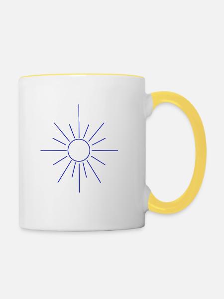 UNITED~SUN - Tasse zweifarbig - Weiß/Gelb