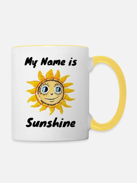 Sprüche - Tasse zweifarbig - Weiß/Gelb