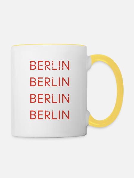 Berlin Berlin Berlin Berlin - Tasse zweifarbig - Weiß/Gelb