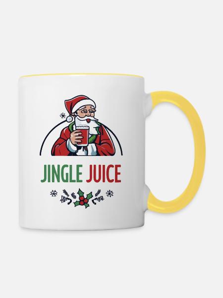 Perfektes Weihnachtsgeschenk - Jingle Juice - Tasse zweifarbig - Weiß/Gelb