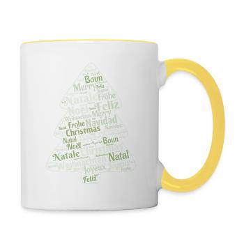 Christmas Gift Idea - Contrasting Mug - white/yellow - Right