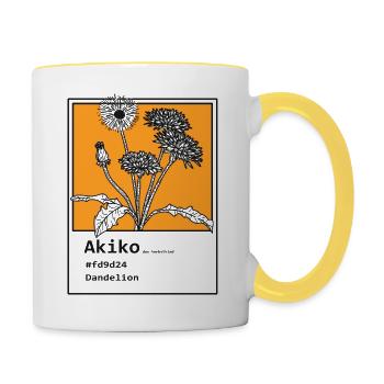 Löwenzahn Akiko - Tasse zweifarbig - Weiß/Gelb - Rechts