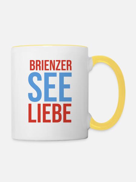 Brienzerseeliebe - Tasse zweifarbig - Weiß/Gelb