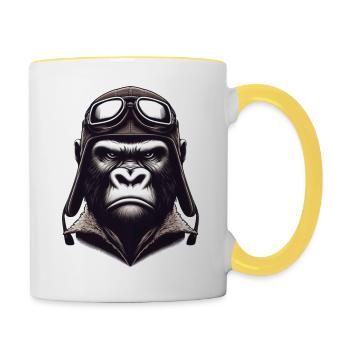 Animalistic Aviatorz #13 - Tasse zweifarbig - Weiß/Gelb - Rechts