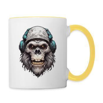Skull / Pirate / Skull / Skull / Death / Logo - Contrasting Mug - white/yellow - Right