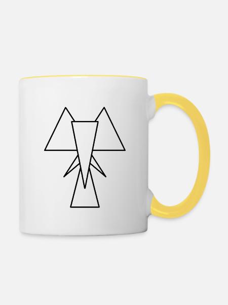 Triangle-Elephant - Tasse zweifarbig - Weiß/Gelb