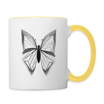 Butterfly - Contrasting Mug - white/yellow - Right