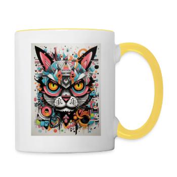 [MB] Turquoise-Pink Tiger Dream - Contrasting Mug - white/yellow - Right