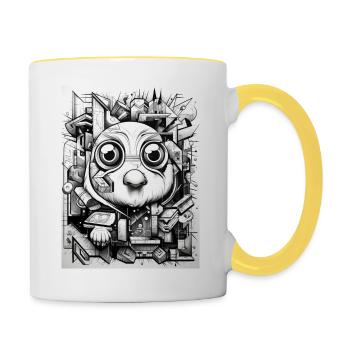 [MB] Mister Look - Contrasting Mug - white/yellow - Right