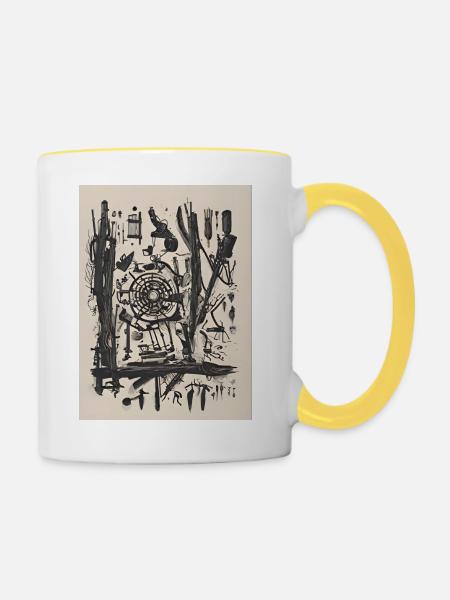 easy art - Tasse zweifarbig - Weiß/Gelb