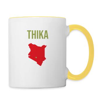 Thika Kenya - Tasse zweifarbig - Weiß/Gelb - Rechts