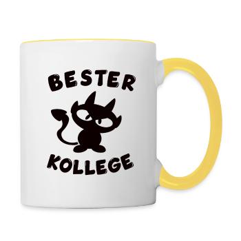 cool best colleague design - Contrasting Mug - white/yellow - Right