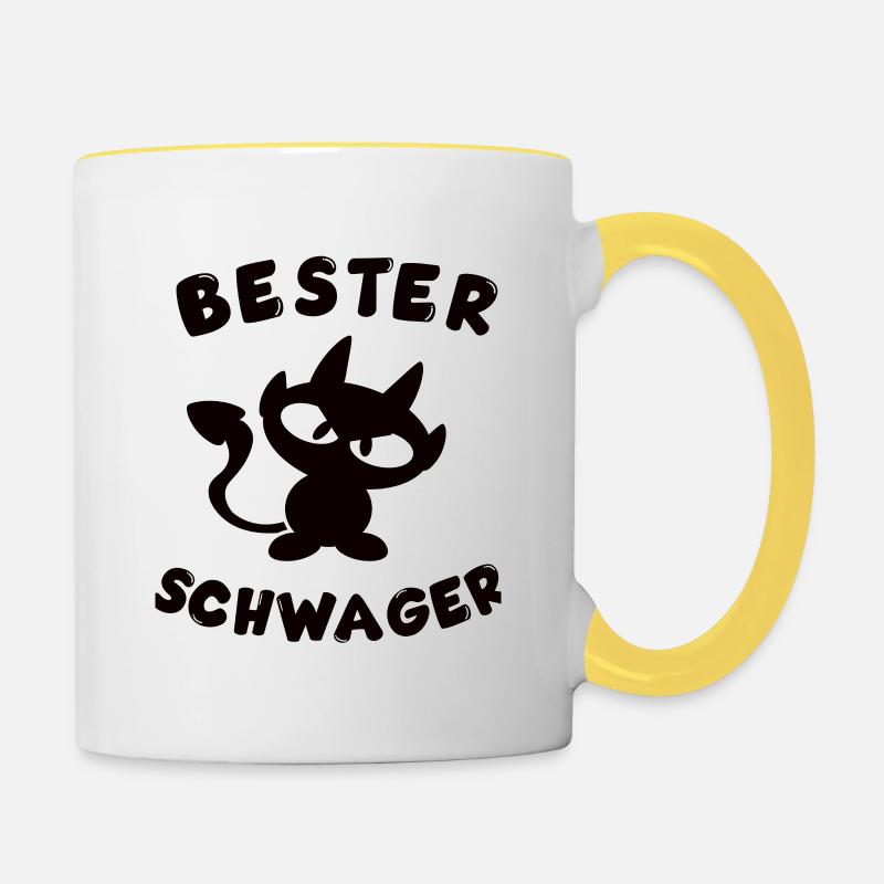 cool meilleur beau-frère design - Mug contrasté - blanc/jaune