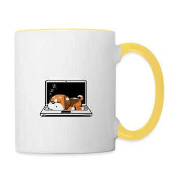 Sie glaubte, dass sie es könnte, aber ihr Hund schlief - Tasse zweifarbig - Weiß/Gelb - Rechts