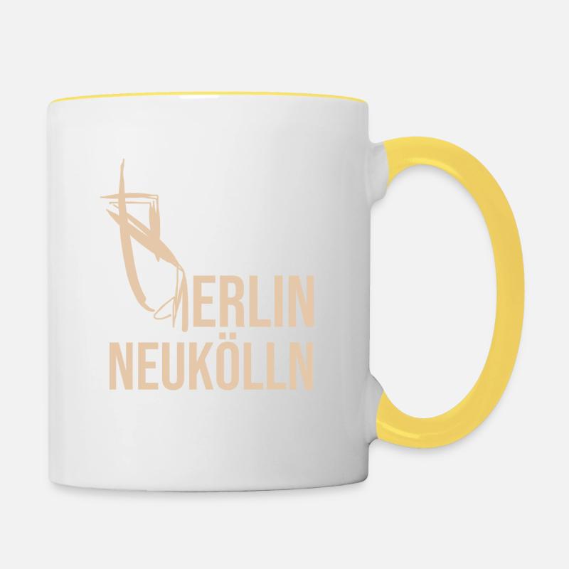 Berlino Neukölln - Tazze bicolor - bianco/giallo